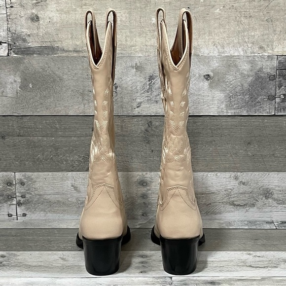 Jeffrey Campbell DAGGET Mid-Calf Western Heeled Boots in Natural Color - Sz - 6 - Picture 7 of 16
